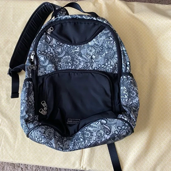 Sakroots Black & White Backpack with Colorful Embroidered Circles Sakroots Artist Circle Convertible Backpack - Shoplifestyle main image 3